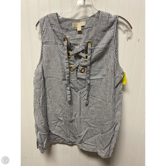 Top Sleeveless By Michael By Michael Kors In Striped Pattern, Size: Xl