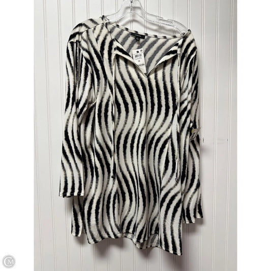 Top Long Sleeve By Alfani In Black & White, Size: 1x