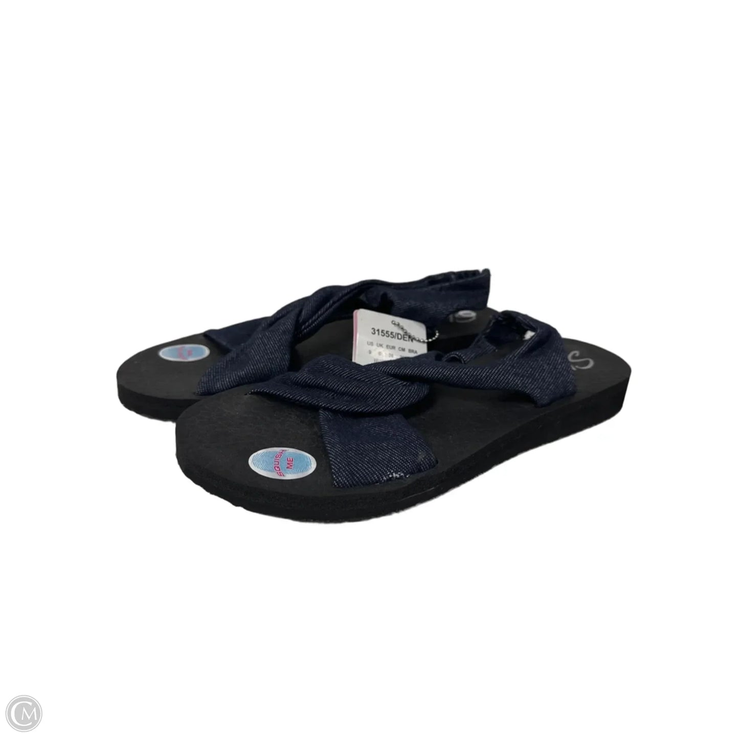 Sandals Flats By Skechers In Blue Denim, Size: 9