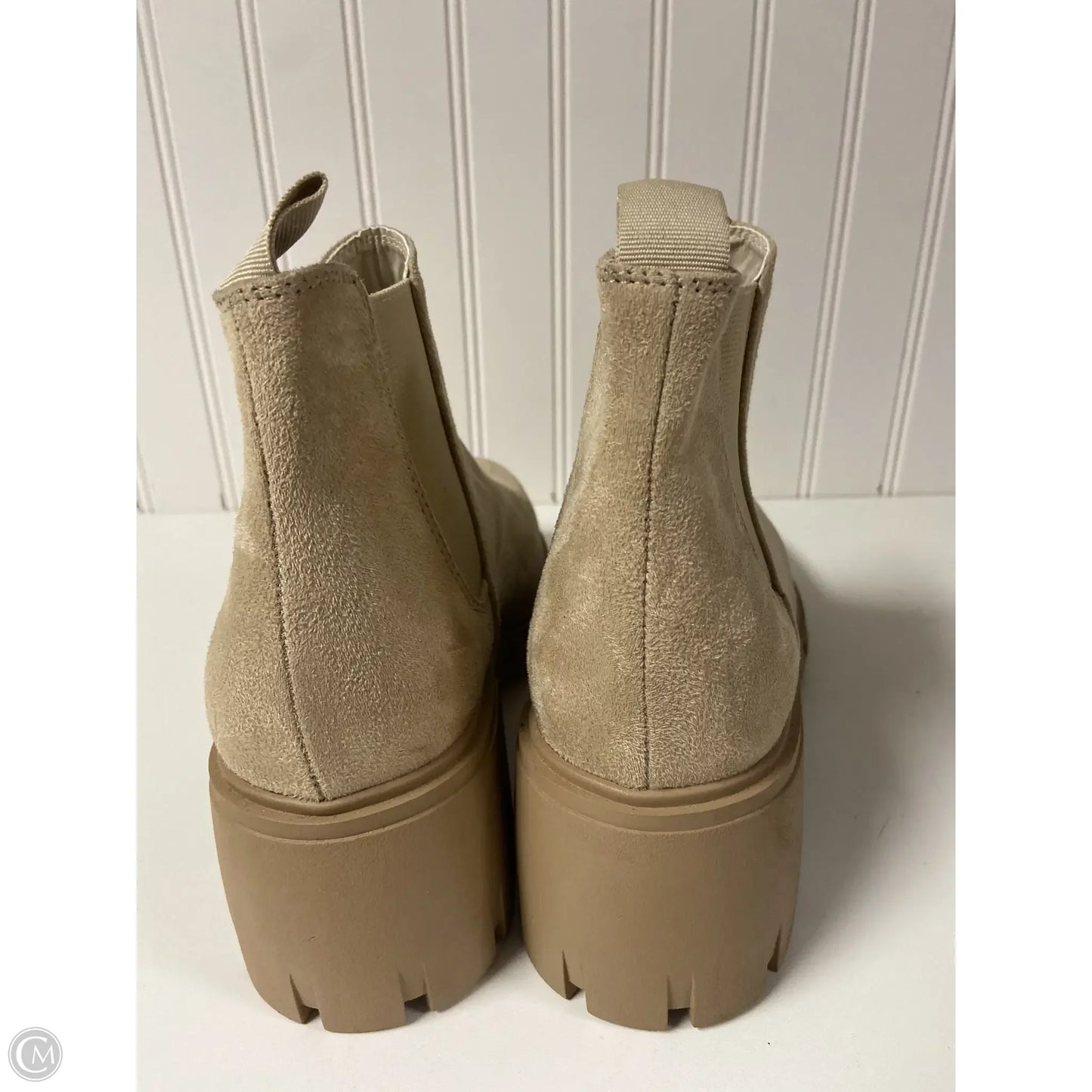 Boots Ankle Heels By Soda In Tan, Size: 10
