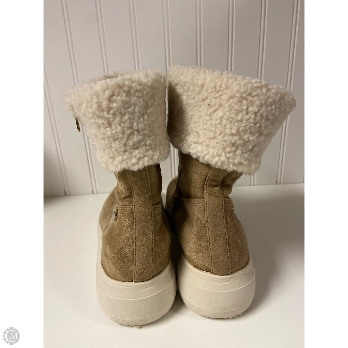 Boots Ankle Flats By Clothes Mentor In Brown & Cream, Size: 8.5
