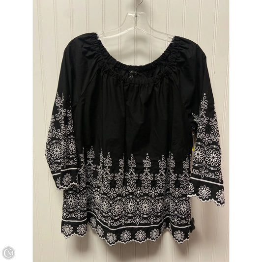 Top Long Sleeve By Talbots In Black & White, Size: 1x