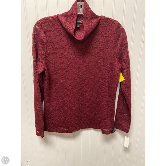 Top Long Sleeve By Talbots In Maroon, Size: Mp