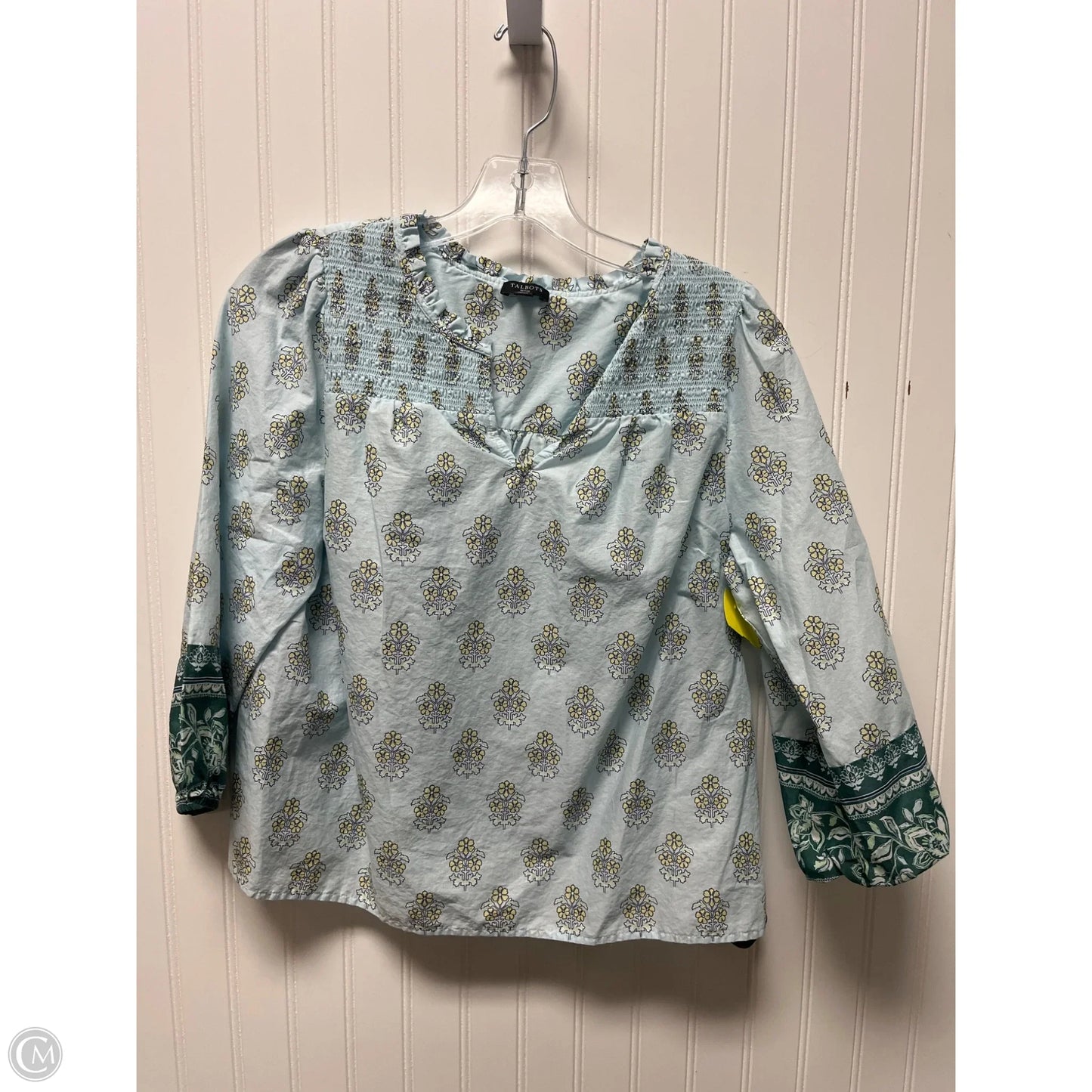 Top Long Sleeve By Talbots In Blue & Green, Size: Mp