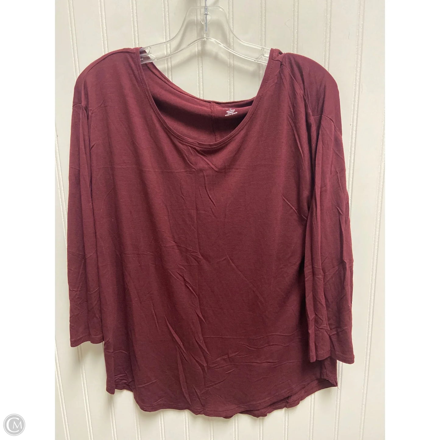 Top Long Sleeve By Ana In Maroon, Size: M
