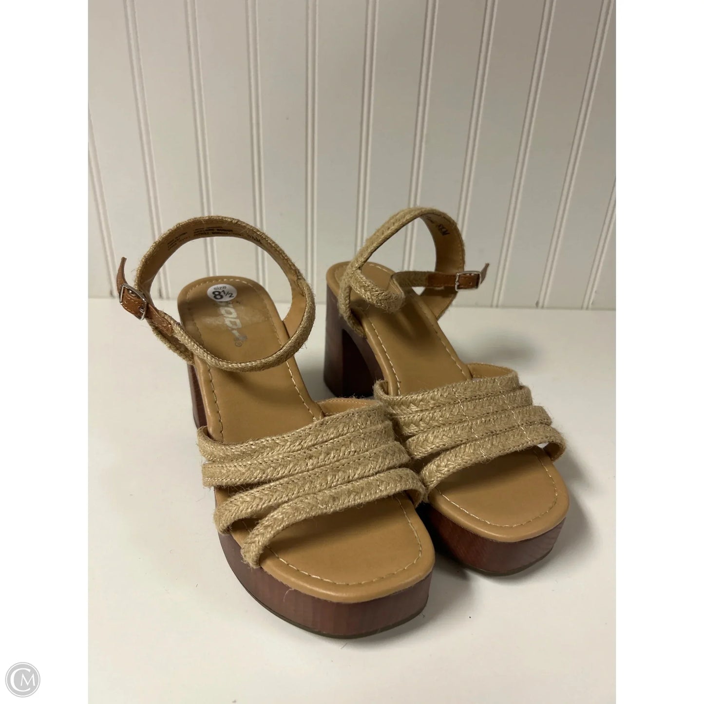 Sandals Heels Block By Soda In Tan, Size: 8.5