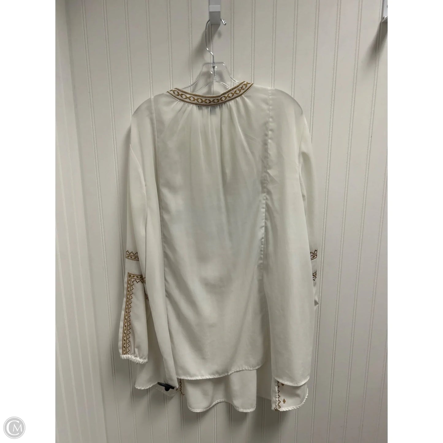 Tunic Long Sleeve By Denim 24/7 In White, Size: 3x