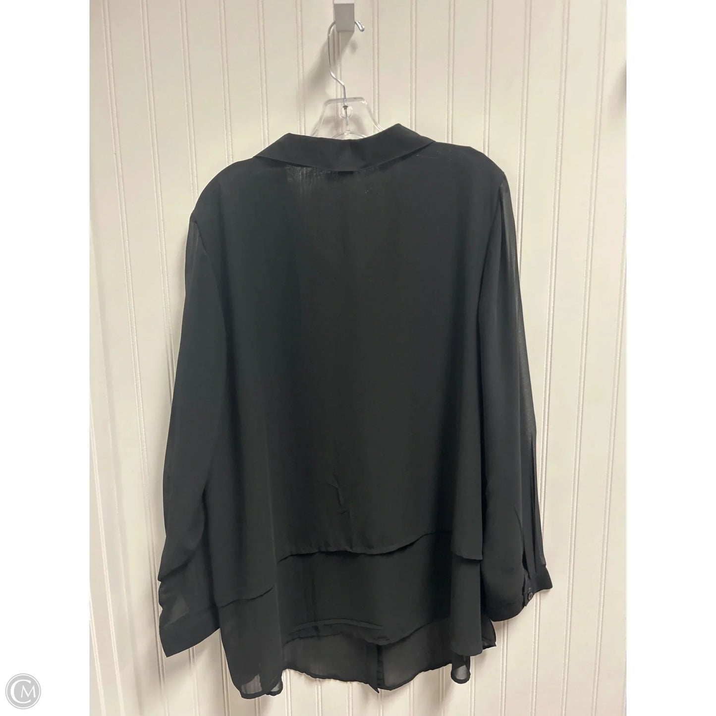Top Long Sleeve By Romans In Black, Size: 4x