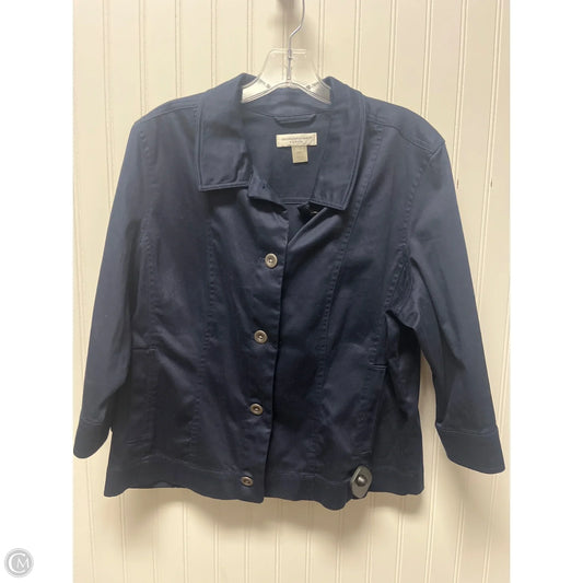 Jacket Shirt By Christopher And Banks In Navy, Size: Xlp