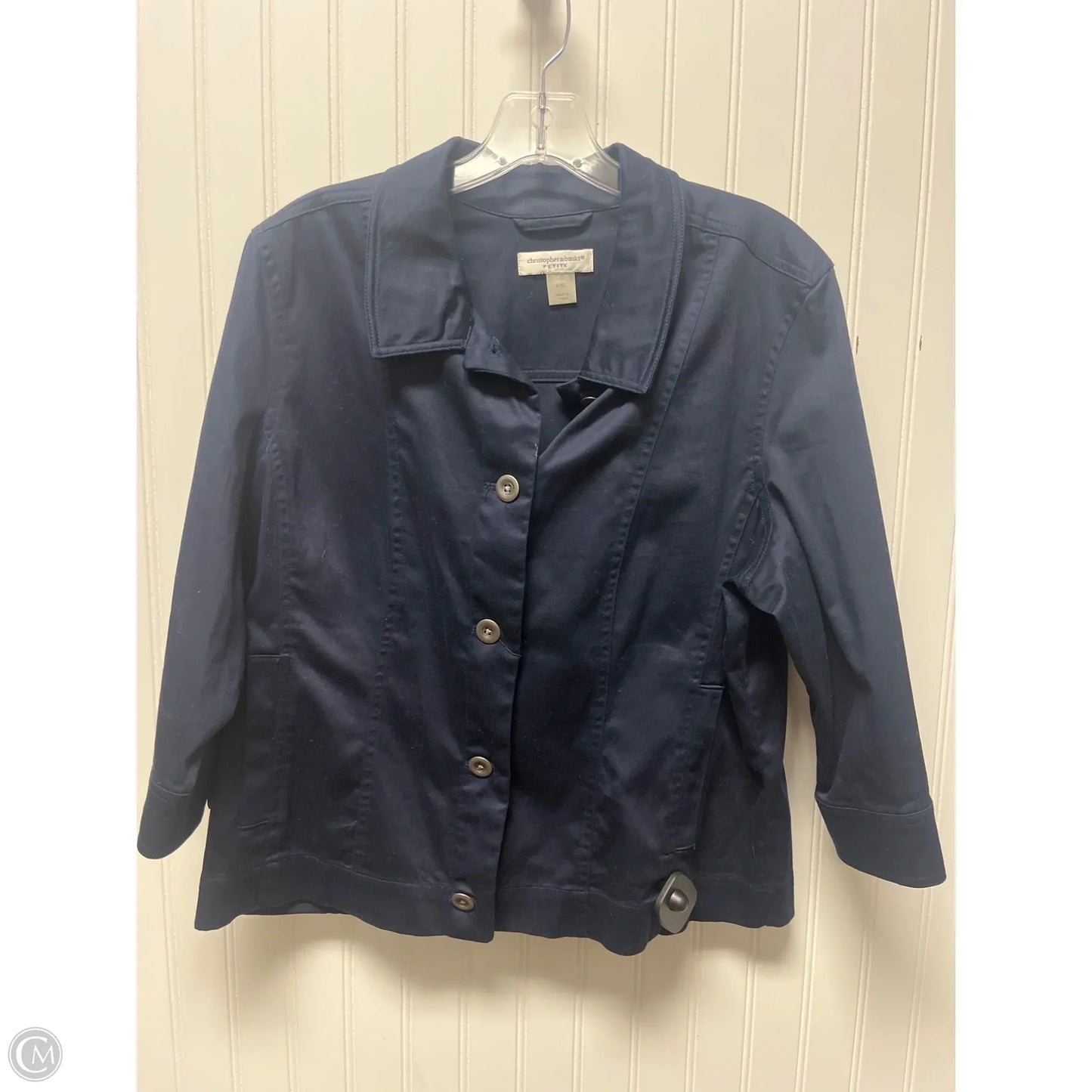 Jacket Shirt By Christopher And Banks In Navy, Size: Xlp