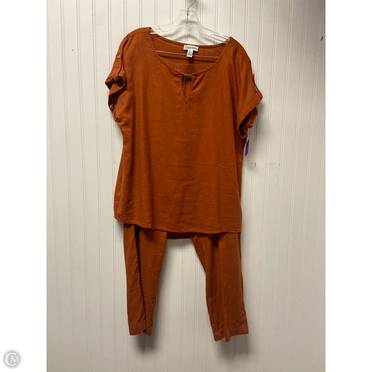 Top Sleeveless By Calvin Klein In Orange, Size: L