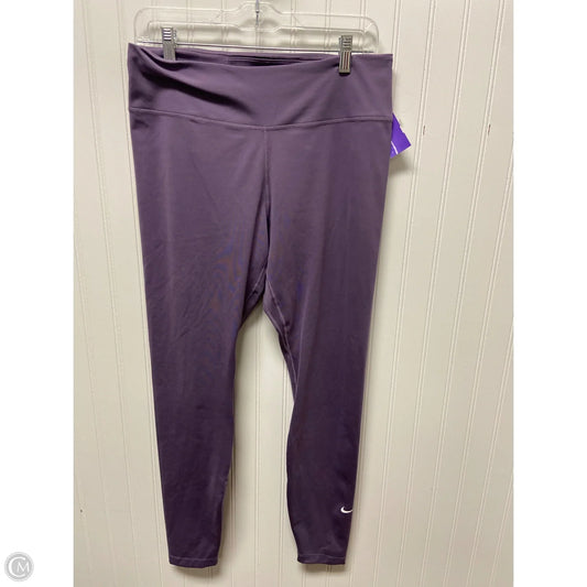 Athletic Leggings By Nike In Purple, Size: L
