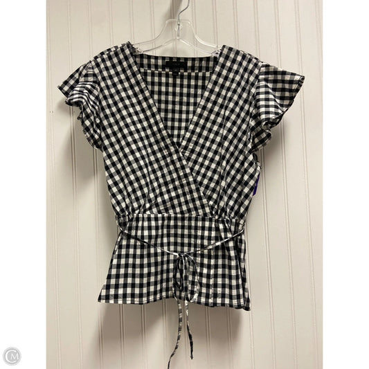Top Short Sleeve By J. Crew In Plaid Pattern, Size: L