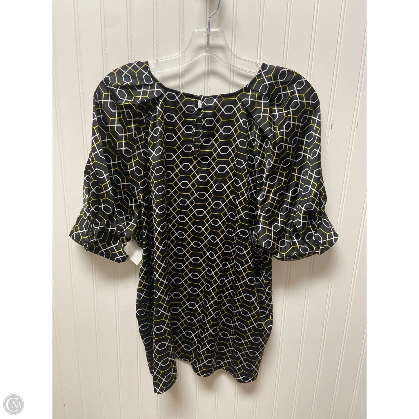 Top Short Sleeve By Worthington In Black & Yellow, Size: Xl