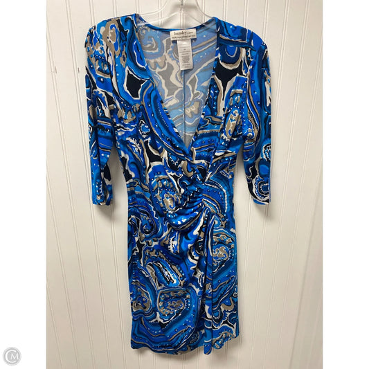 Dress Casual Midi By Laundry In Blue & Tan, Size: L