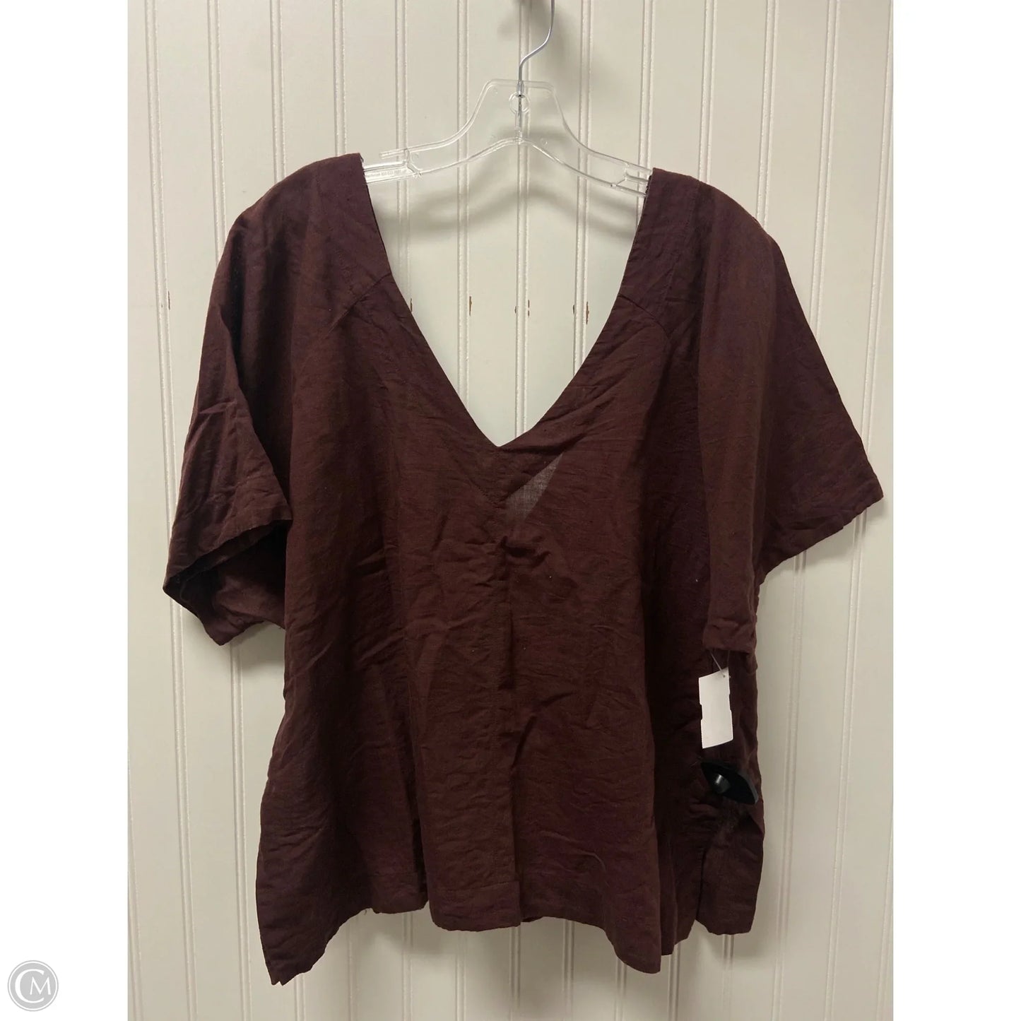 Top 3/4 Sleeve By Free People In Maroon, Size: S