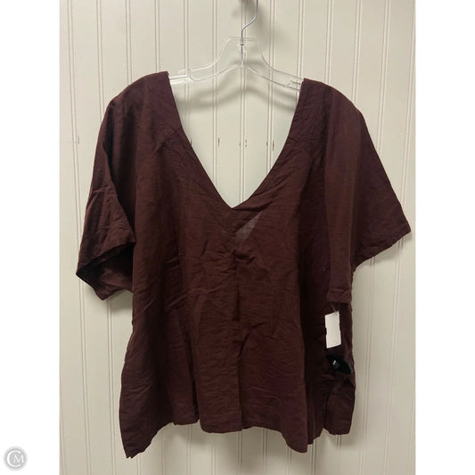 Top 3/4 Sleeve By Free People In Maroon, Size: S