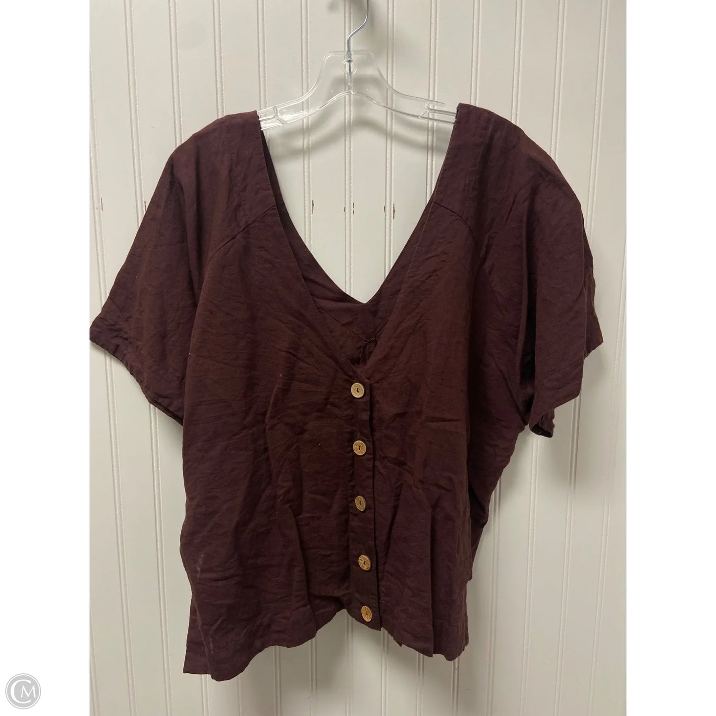 Top 3/4 Sleeve By Free People In Maroon, Size: S
