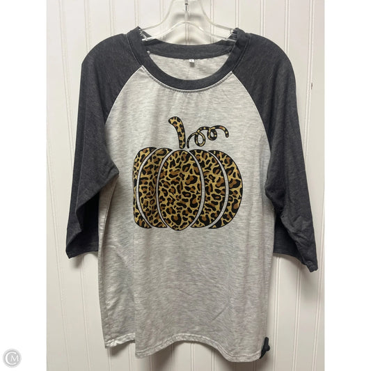 Top 3/4 Sleeve By Clothes Mentor In Grey, Size: L