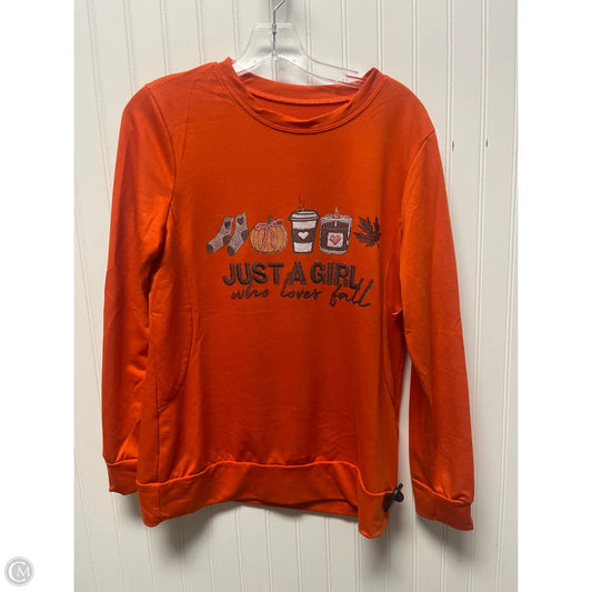 Top Long Sleeve By Clothes Mentor In Orange, Size: L