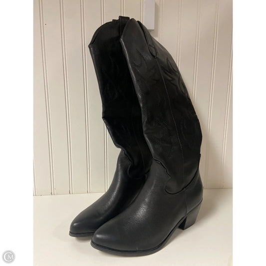 Boots Knee Heels By Clothes Mentor In Black, Size: 8