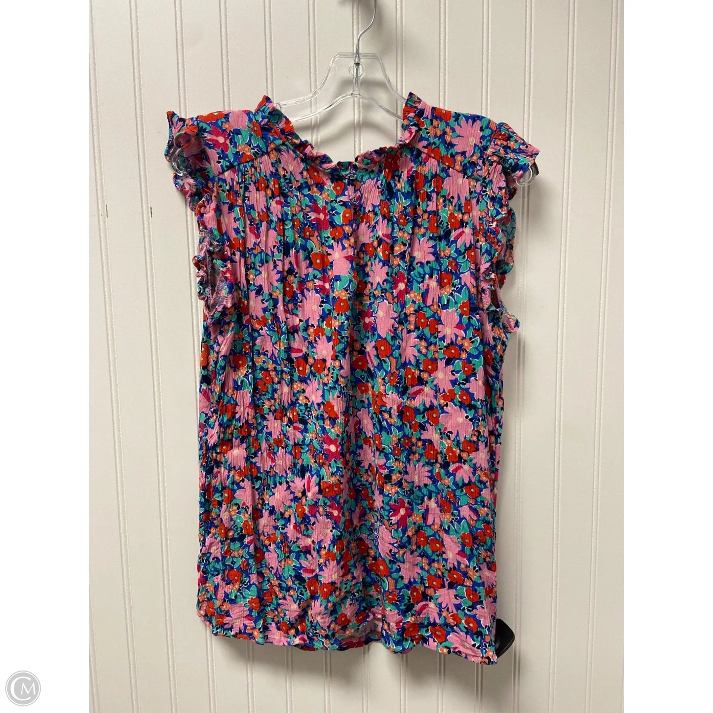 Top Sleeveless By Loft In Floral Print, Size: L