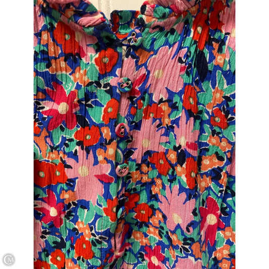 Top Sleeveless By Loft In Floral Print, Size: L