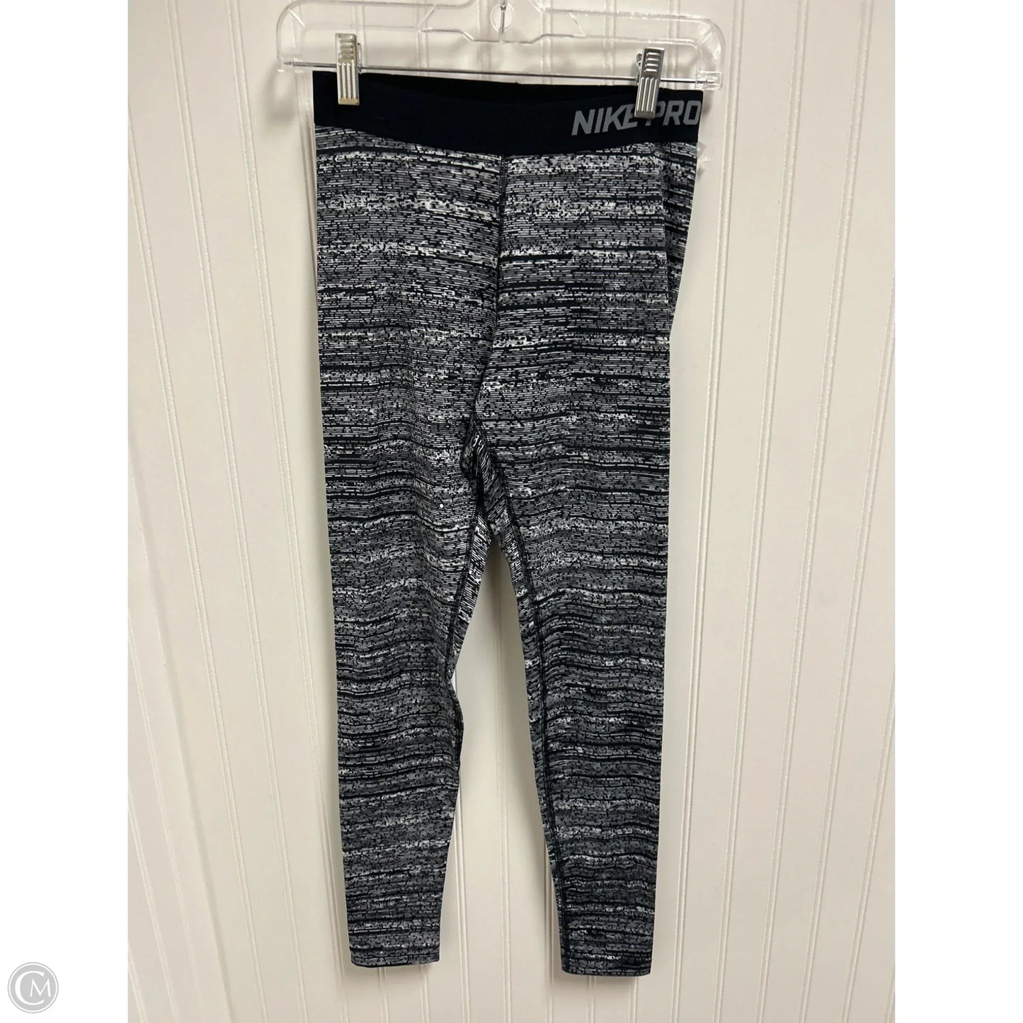 Athletic Leggings By Nike In Black & Grey, Size: S