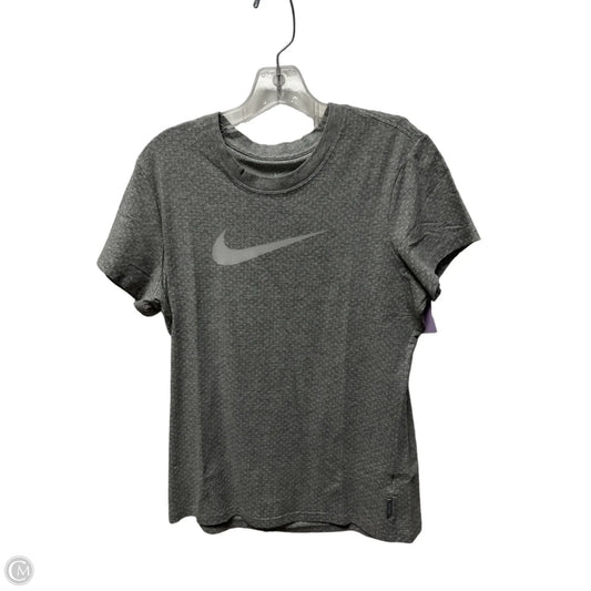 Athletic Top Short Sleeve By Nike In Grey, Size: Xl