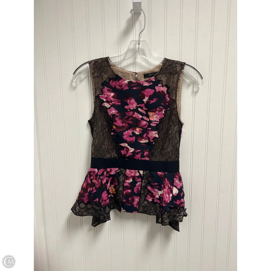 Top Sleeveless By Bcbgmaxazria In Floral Print, Size: Xxs