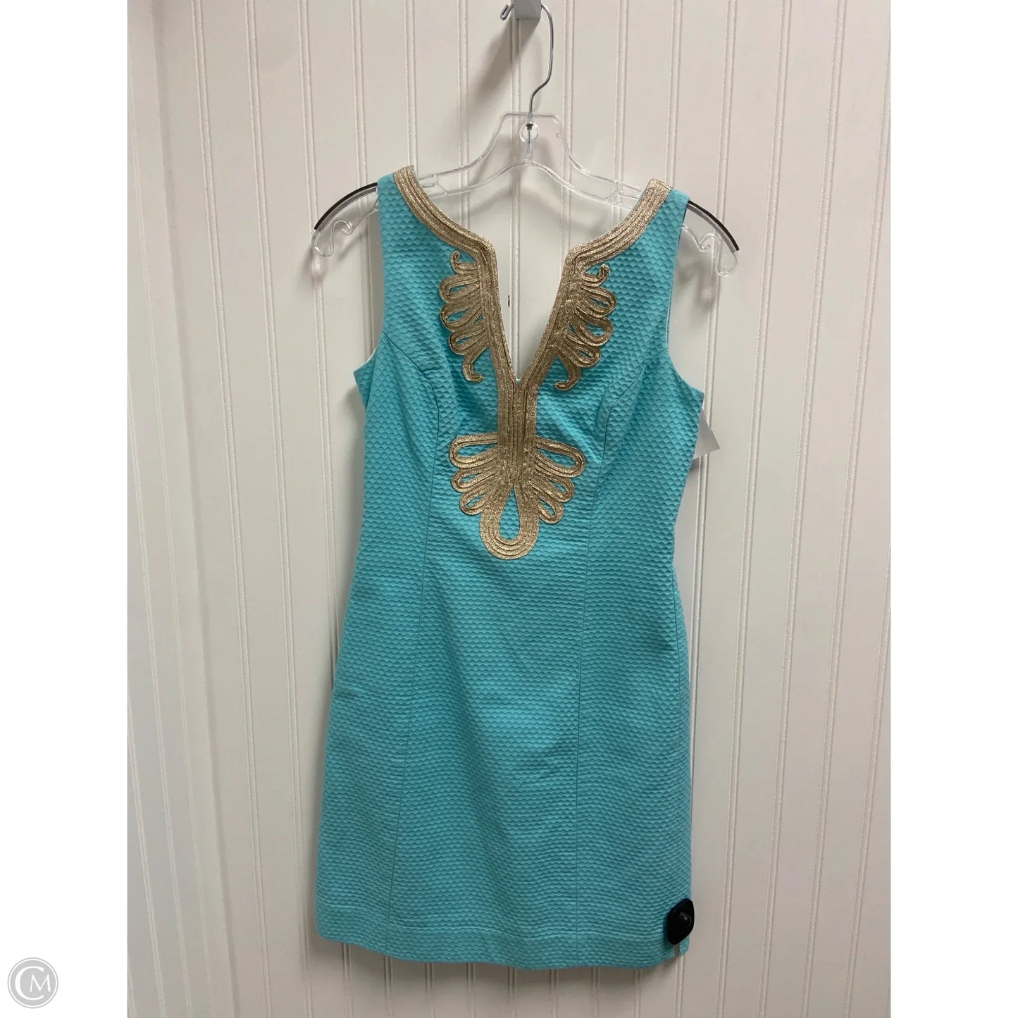 Dress Designer By Lilly Pulitzer In Blue & Gold, Size: Xs