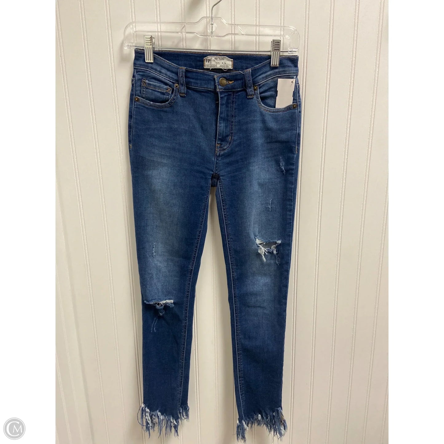 Jeans Skinny By Free People In Blue Denim, Size: 0