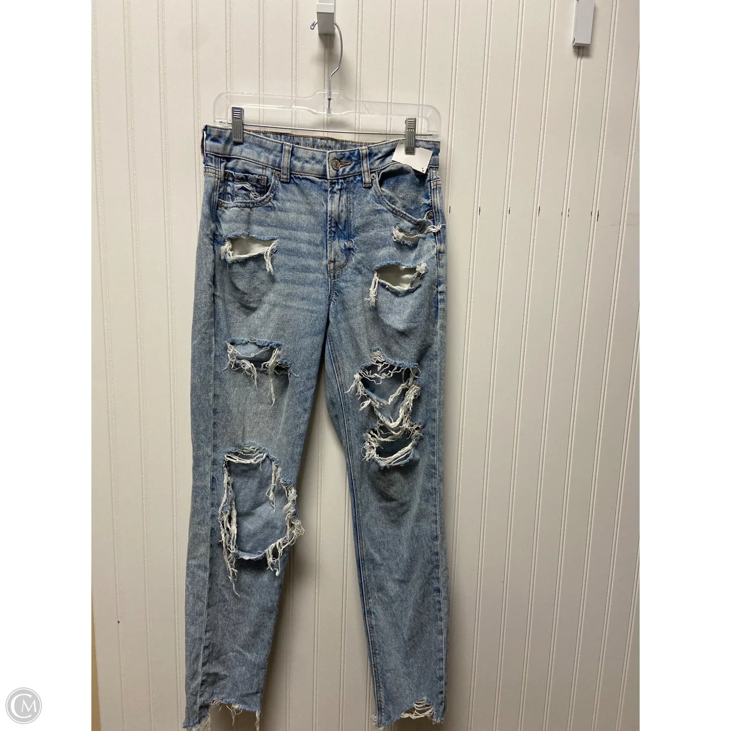 Jeans Straight By American Eagle In Blue Denim, Size: 4