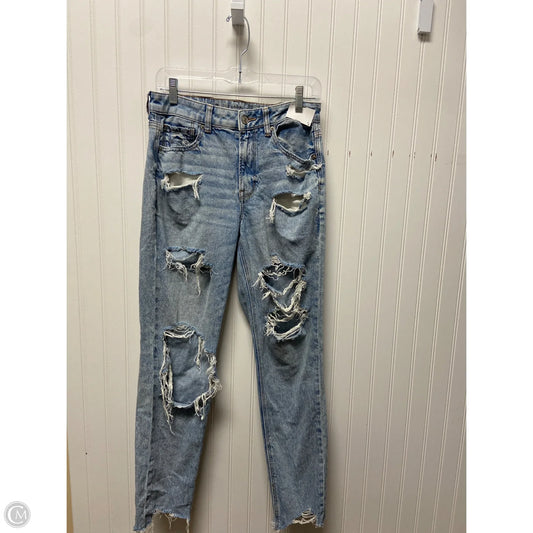 Jeans Straight By American Eagle In Blue Denim, Size: 4