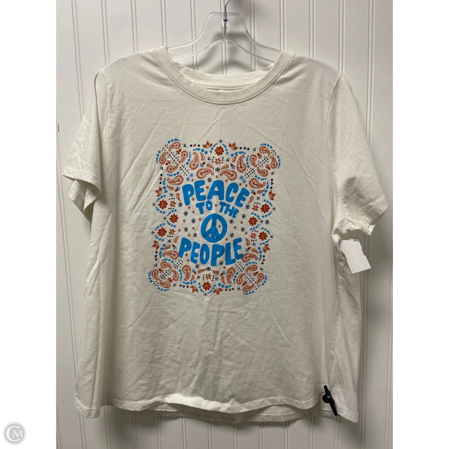 Top Short Sleeve By Sonoma In White, Size: 2x