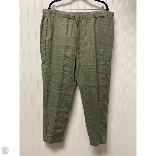 Pants Linen By Ellen Tracy In Green, Size: Xl