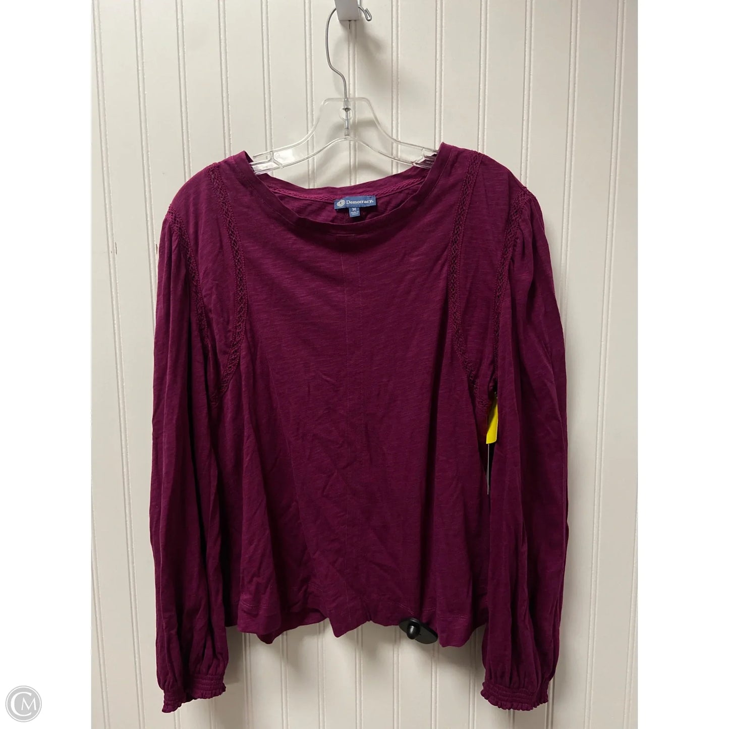 Top Long Sleeve By Democracy In Purple, Size: M