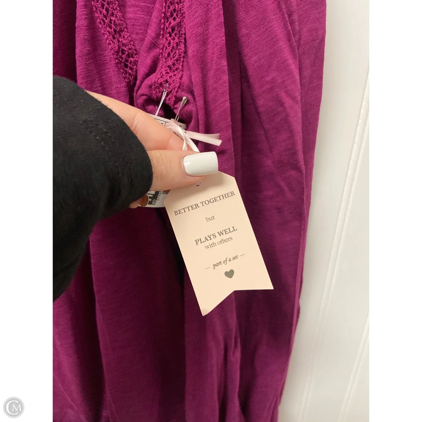 Top Long Sleeve By Democracy In Purple, Size: M