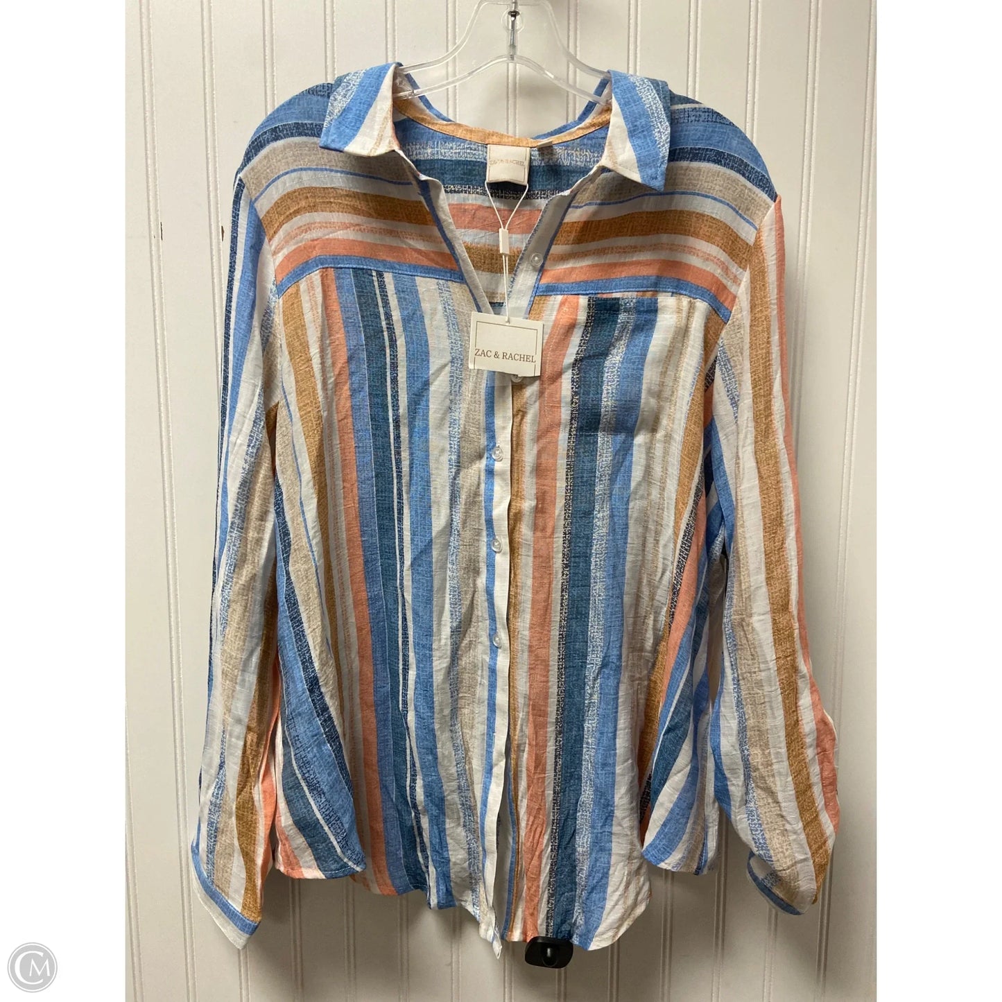 Top Long Sleeve By Zac And Rachel In Striped Pattern, Size: Osfm