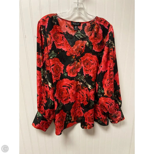 Top Long Sleeve By Rachel Zoe In Floral Print, Size: Xl