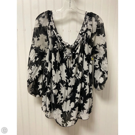 Top Long Sleeve By Lane Bryant In Black & White, Size: L