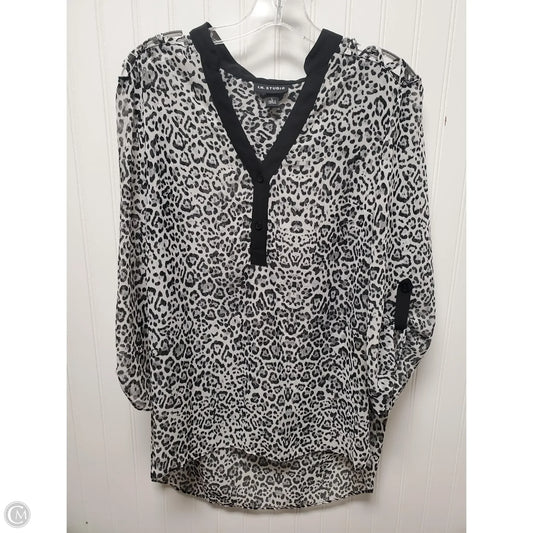 Top Long Sleeve By In Studio In Black & White, Size: L