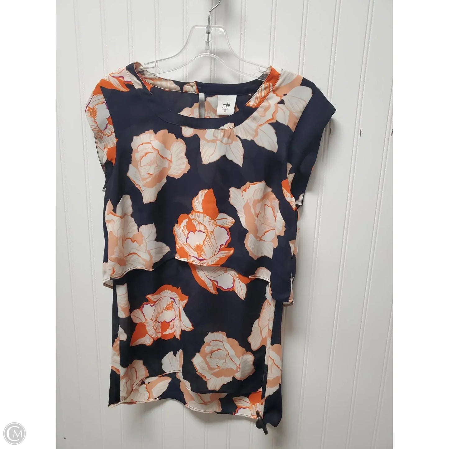 Top Sleeveless By Cabi In Floral Print, Size: Xs