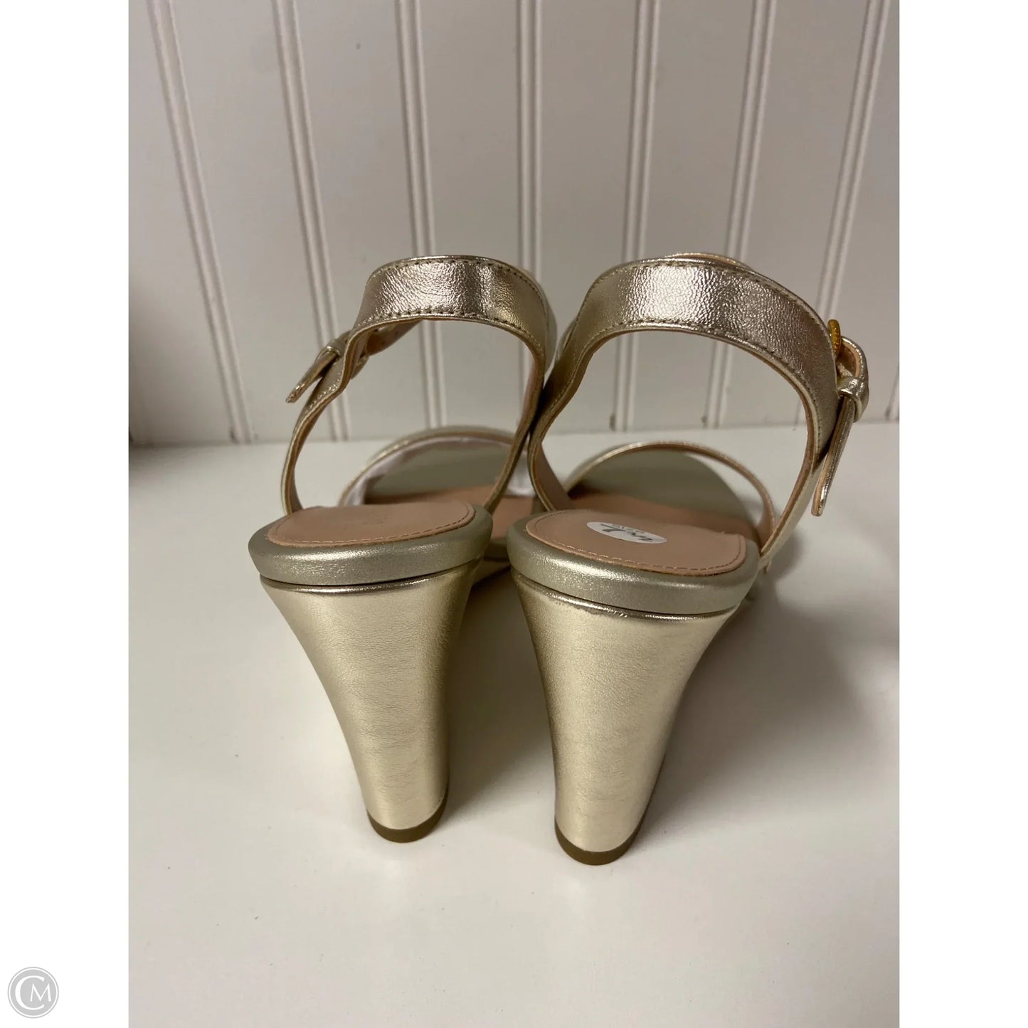 Sandals Heels Wedge By Cole-haan In Gold, Size: 7.5