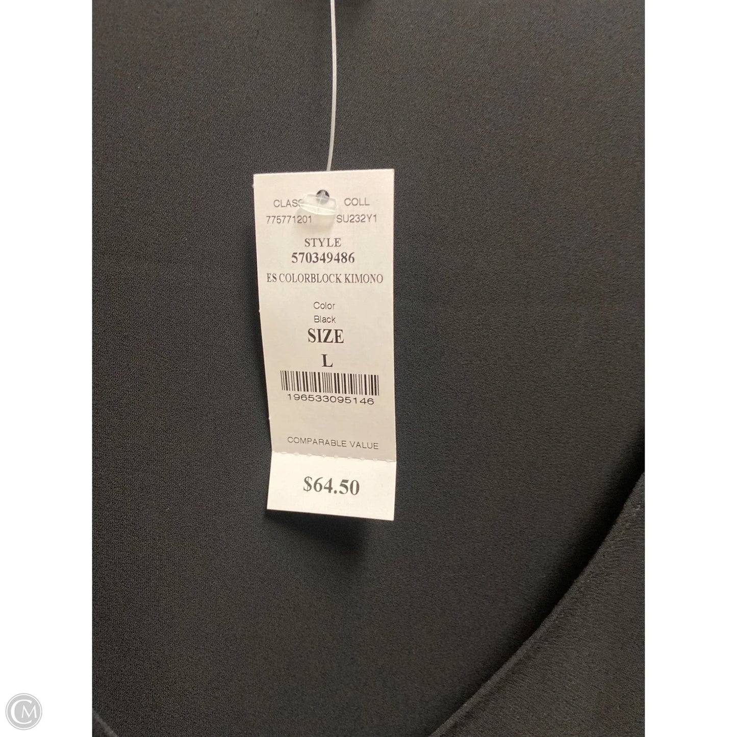Top 3/4 Sleeve By White House Black Market In Black & White, Size: L