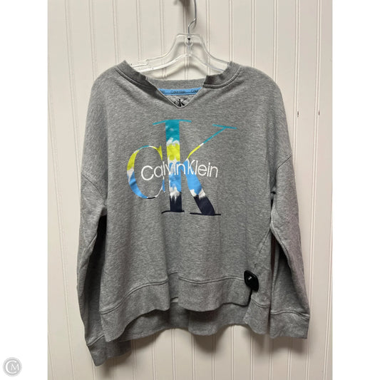 Sweatshirt Crewneck By Calvin Klein In Grey, Size: M