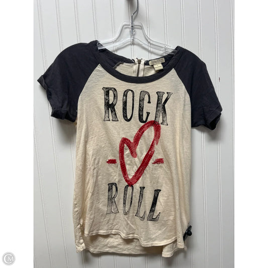Top Short Sleeve By Lucky Brand In Beige, Size: S