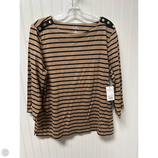 Top 3/4 Sleeve By Croft And Barrow In Brown, Size: 1x