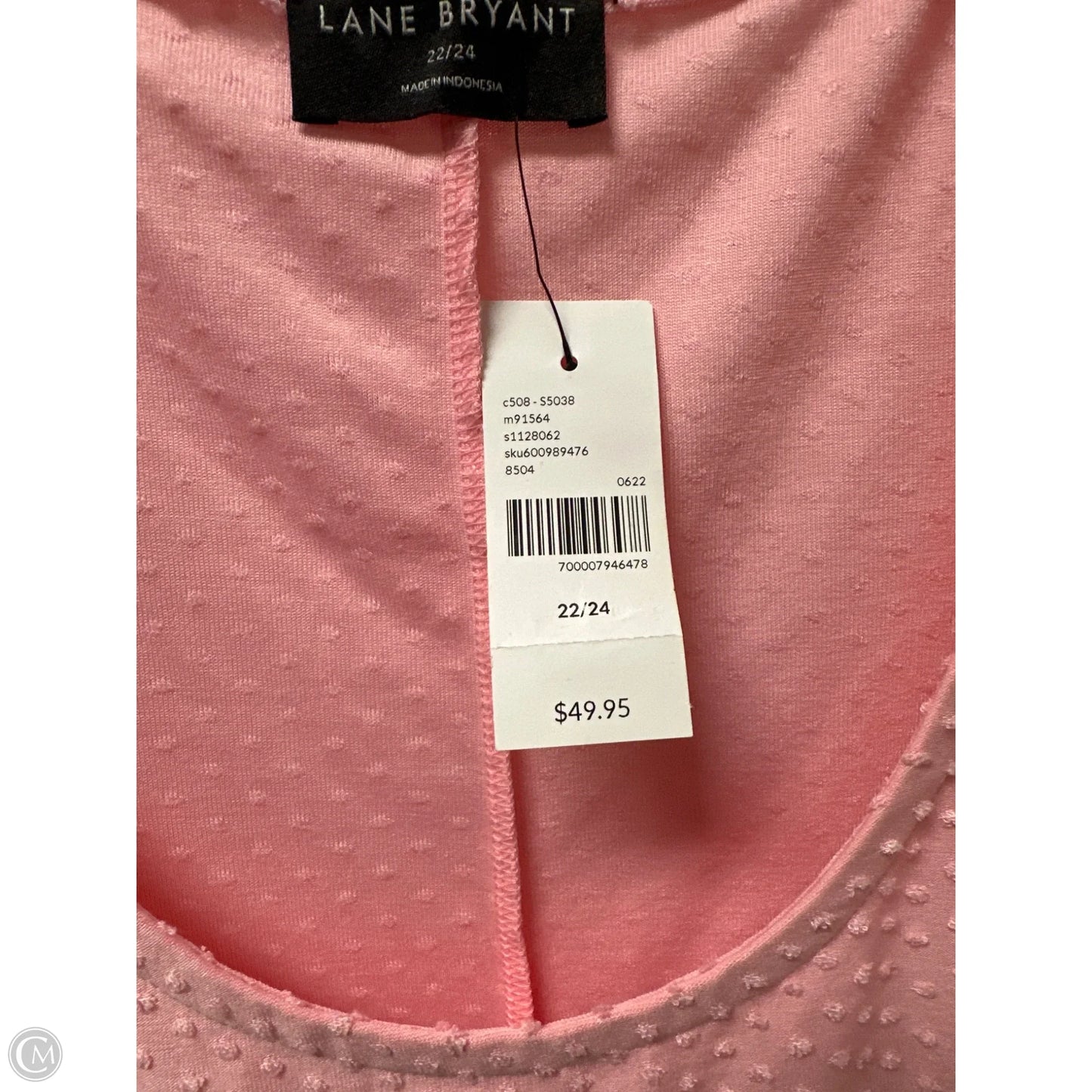 Top Short Sleeve By Lane Bryant In Pink, Size: 2x
