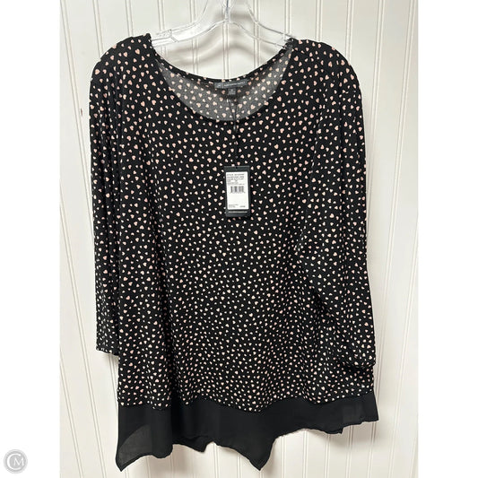Top 3/4 Sleeve By Adrianna Papell In Black, Size: 3x